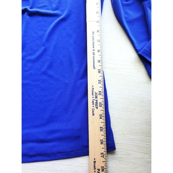 TOP/BLOUSE-INC INTERNATIONAL CONCEPTS-Royal Blue-3/4 Sleeves-Decorative Rings-M - Picture 12 of 13